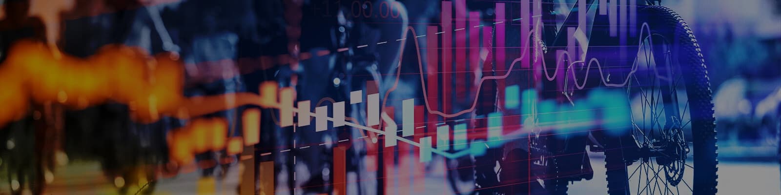 Abstract image of Bicyclist with graphs overlaid